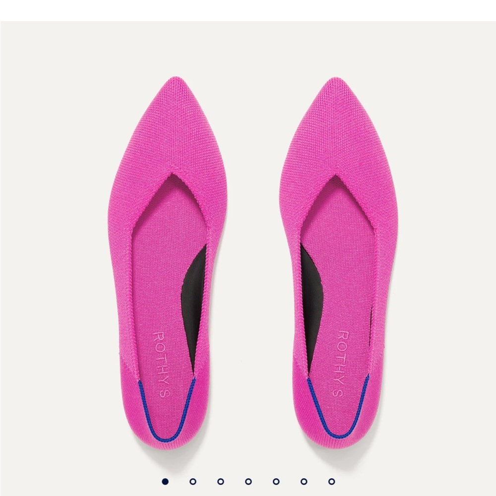 Rothy's Bright Pink Knit Pointed Toe Flats - Picture 15 of 15